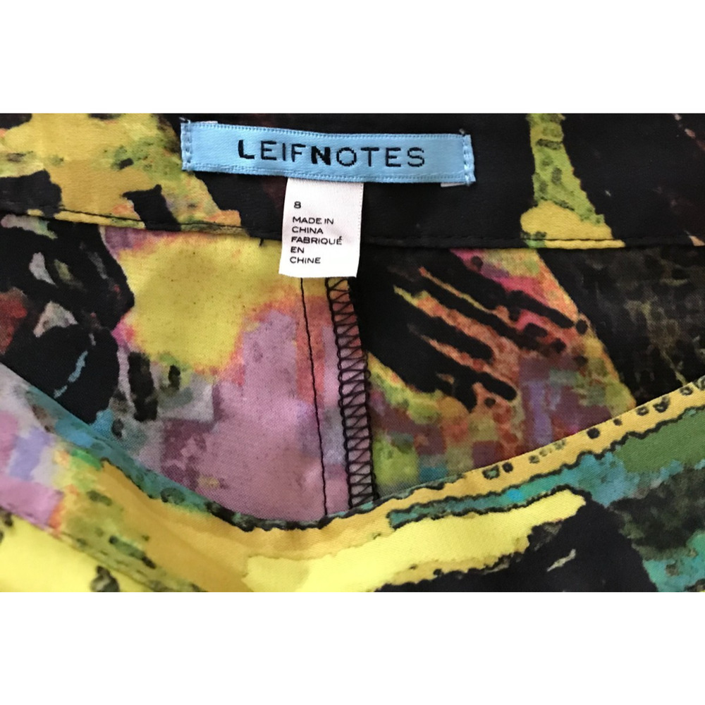 Anthropologie Leifnotes Blurred Dahlia Wide Leg Pants 8 Floral Palazzo - Picture 12 of 14
